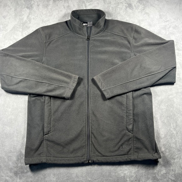 REI Other - REI Full Zip Fleece Jacket Mens Large Black Long Sleeve Mock Neck Pockets